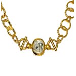 Gold-plated vintage necklace with a Swarovski crystal