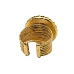 Gold-plated ring with a navy blue stone