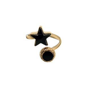 Asymmetrical gold-plated ring