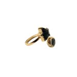Asymmetrical gold-plated ring