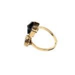 Asymmetrical gold-plated ring