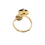 Asymmetrical gold-plated ring