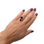 Asymmetrical gold-plated ring