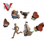 Third Reich, 7 Brick Figure Badge, WHW Winter Aid, Wintershislwerk