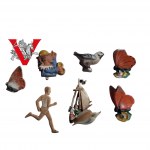 Third Reich, 7 Brick Figure Badge, WHW Winter Aid, Wintershislwerk