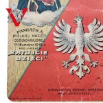 Boże Zbaw Polskę - Ratujcie Dzieci - Piękna Patriotyczna Karta / Cegiełka 1916 r.