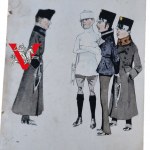 Na Ślizgawkę, Staryczna Pocztówka, Początek XX wieku, Żołnierze CK Armii , Rzadkie