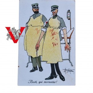 Wojsko Polskie, Lekarz Wojskowi, Karykatura, 1920 rok