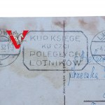 Karta z Diabłem wysłana do Szlachacianki, Dom Studentek LWÓW , 1932, KSIĘGA KU CZCI POLEGŁYCH LOTNIÓW