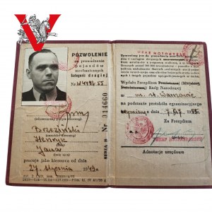 Legitymacja , Pozwolenie na Prowadzenie Pojazdów 1955, Warszawa