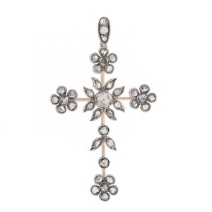 Cross with flower motif, late 19th century, Victorian style