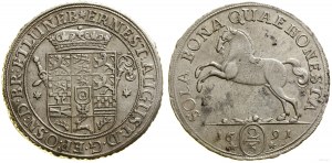 Germany, guilder (2/3 thaler), 1691, Clausthal