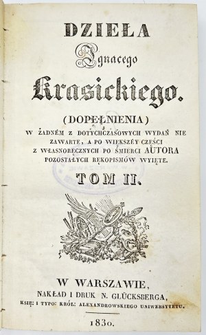 Dzieła Ignacego Krasickiego (Dopełnienia)[t.II,1830]