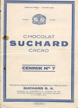 Price list No. 7 of the Polish-Swiss chocolate factory Suchard S.A.