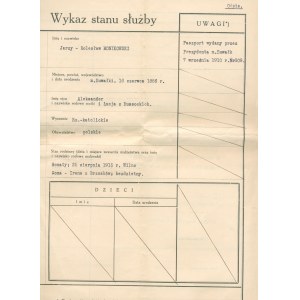 Odpis wykazu stanu służby Bolesława Monikowskiego, Suwałki 22.09.1931