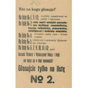 Who is voting for whom? - The election leaflet of the nationalists before the 1st elections to the Second Polish Sejm