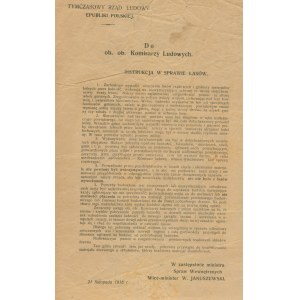 Do Komisarzy Ludowych - ulotka ws. instrukcji lasów