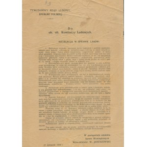 Republika Polska (sic!), Tymczasowy Rząd Ludowy: Ministerjum Spraw Wewnętrznych ca. [07-08-11.1918]