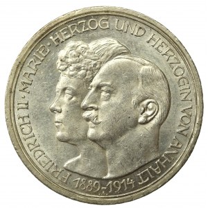Niemcy, Anhalt-Dessau, 3 marki 1914 (654)