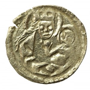 Śląsk, Halerz XV w., Av.: Matka Boska z dzieciątkiem, Rv.: Śląski Orzeł, Głogów. (660)