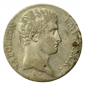 Francja, Napoleon I, 5 franków 1806 A, Paryż - rzadkie (701)