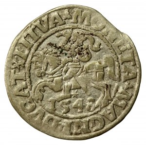 Sigismond II Auguste, demi-penny 1548, Vilnius - LI/LITVA (764)