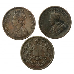 Indie Brytyjskie, zestaw 1/4 anny 1835-1933. Razem 3 szt. (922)