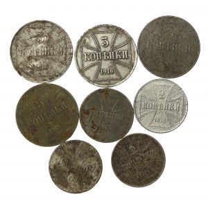 Ober-Ost, zestaw 2-3 kopiejki 1916. Razem 8 szt. (923)