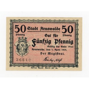 Choszczno/Arnswalde, Stadt, 50 fenigów 1919/1920. Rzadki (457)