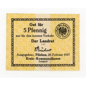 Wieleń/Filehne, Kreis, 5 fenigów 1917. Rzadkość (489)
