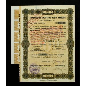 TKM Varsovie, obligation hypothécaire 8/5%, 500 zloty 1924 (1072)