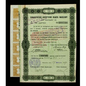 TKM Varsovie, obligation hypothécaire 8/5%, 100 zloty 1924 (1073)