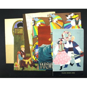 Zestaw 7 menu ze statku MS Stefan Batory, lata 60-te (315)