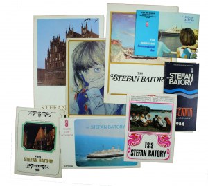 Set of advertising brochures and menus from the cruise on the ship tss Stefan Batory, 1980s (316)