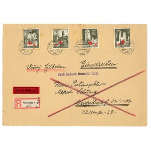 Warsaw, letter of courtesy express registered 20.09.40 to Germany (502)