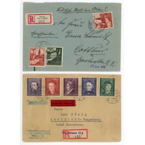 Set, Stryj a Varšava, dva doporučené listy 1942/1943 (504)