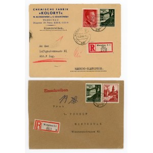 Set, Warsaw, two registered letters 1940 and 1943 (505)