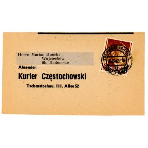 GG, newspaper band sent from Czestochowa 10.8.42 to Radomsk (523)