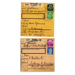 Wronki, Żnin, zestaw przekazów paczkowych 1942. 2 szt. (691)