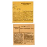 Wronki, Żnin, zestaw przekazów paczkowych 1942. 2 szt. (691)