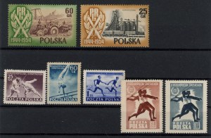 Polen 1954 - Satz von 7 ungeschnittenen Briefmarken (808)