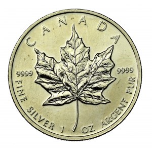 Kanada, Elżbieta II, 5 dolarów 2010 - Liść klonu, 1 uncja Ag 999 (747)
