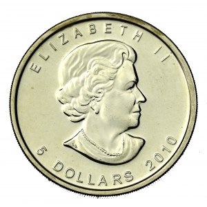 Canada, Elizabeth II, $5 2010 - Feuille d'érable, 1 oz Ag 999 (748)