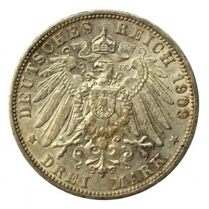 Germany, Baden, 3 marks 1909 (777)