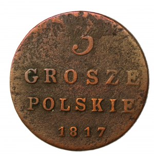 Kingdom of Poland, 3 Polish pennies 1817 IB, Warsaw (973)