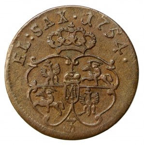 August III Saxon, Grünthal penny? 1754 - numeral 3 (994)