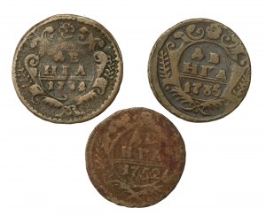 Russia, set, dienga 1734-1752. total of 3 pcs. (1072)