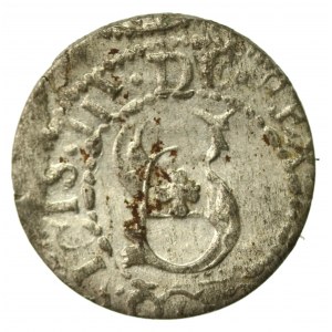 Zygmunt III Waza, Szeląg 1612, Ryga - data 1612/0S - b. rzadki (1171)