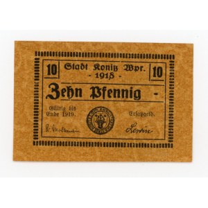 Chojnice/Konitz, Stadt, 10 fenigów 1919; podpisy - Dr. Molkentin-Lewin (440)