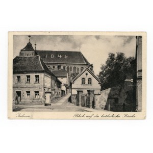Mountain / Guhrau - view of the Catholic church (819)